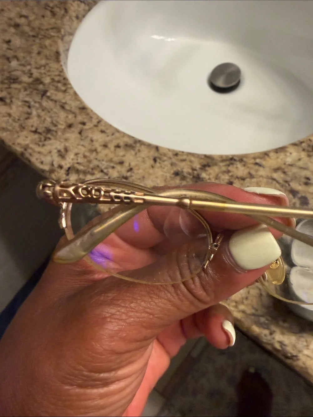 Vintage Christian Dior Gold Rimless Oval Women's Glasses